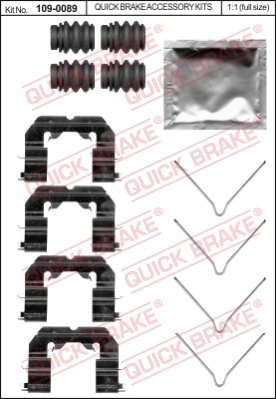Zestaw akcesoriów montażowych  klocków hamulcowych QUICK BRAKE 109-0089