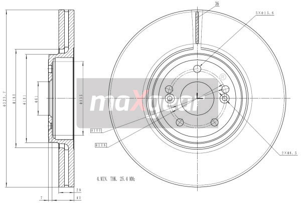 Tarcza hamulcowa MAXGEAR 19-1300