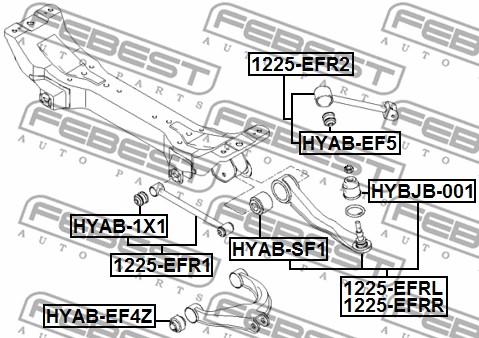 Wahacz zawieszenia koła FEBEST 1225-EFRL