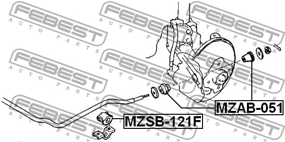 Guma stabilizatora FEBEST MZSB-121F