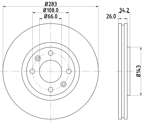 Tarcza hamulcowa HELLA 8DD 355 108-371