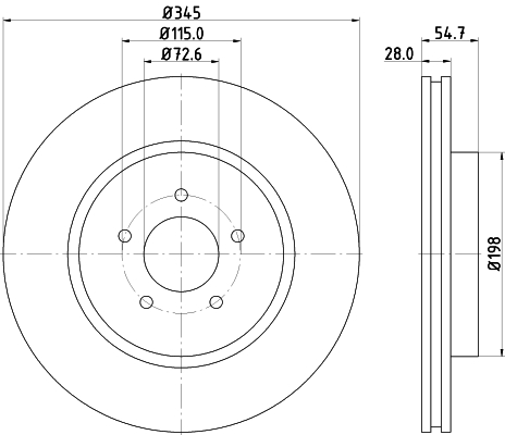 Tarcza hamulcowa HELLA PAGID 8DD 355 115-471