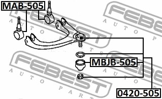 Tuleja wahacza FEBEST MAB-505