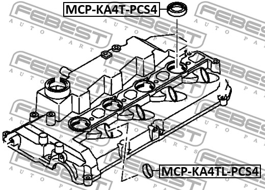 Pierścien uszcelniający, gniazdo wtryskiwacza FEBEST MCP-KA4TL-PCS4