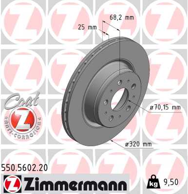 Tarcza hamulcowa ZIMMERMANN 550.5602.20