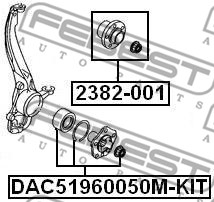 Zestaw łożysk koła FEBEST DAC51960050M-KIT