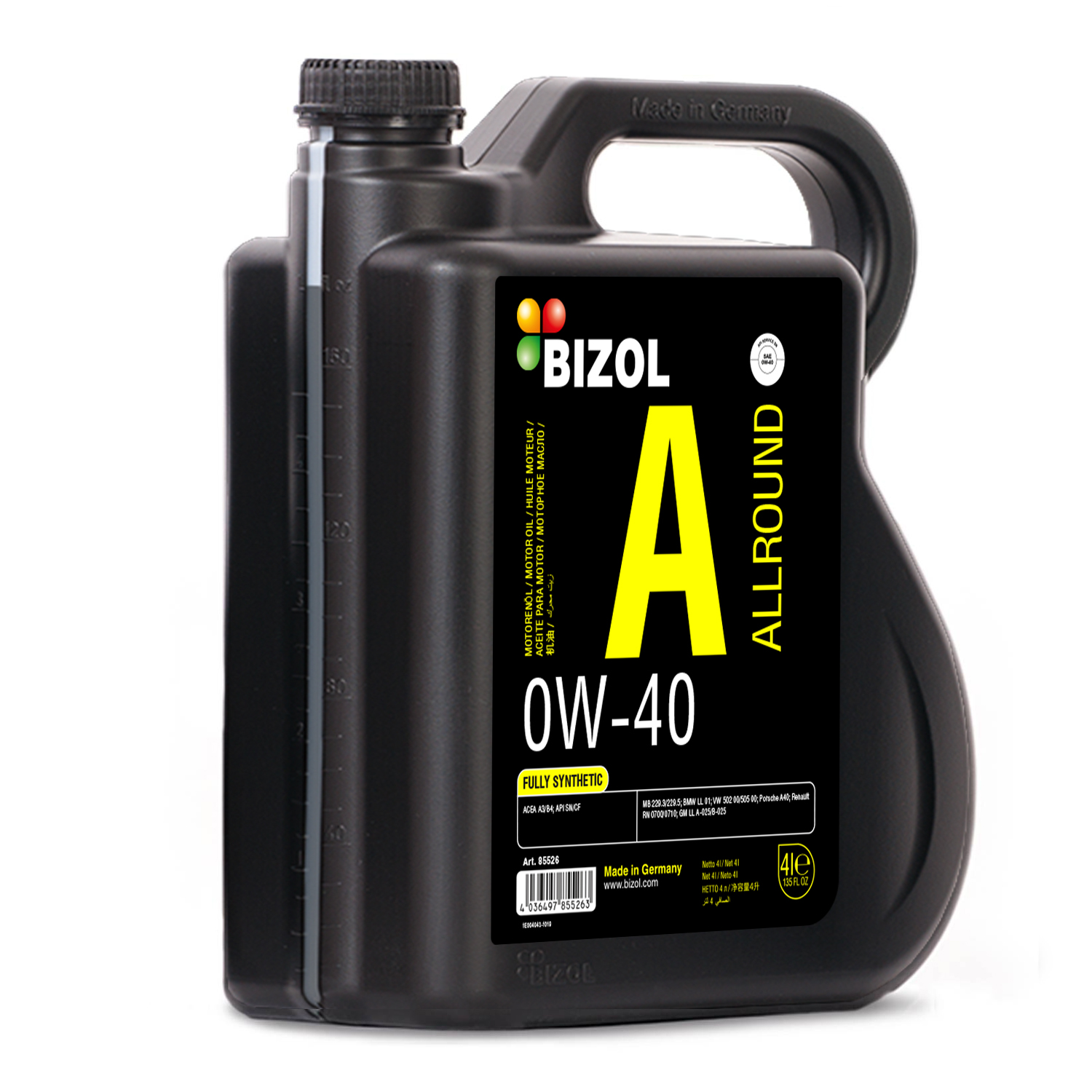 Olej silnikowy Bizol 0W-40 Allround A3/B4 4L