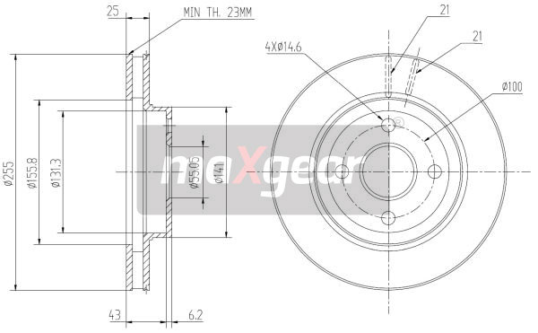 Tarcza hamulcowa MAXGEAR 19-0972