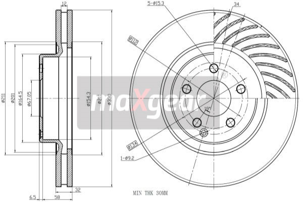 Tarcza hamulcowa MAXGEAR 19-2859