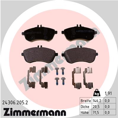 Klocki hamulcowe ZIMMERMANN 24306.205.2