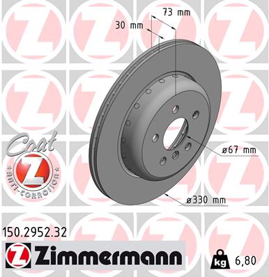 Tarcza hamulcowa ZIMMERMANN 150.2953.32