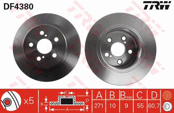 Tarcza hamulcowa TRW DF4380