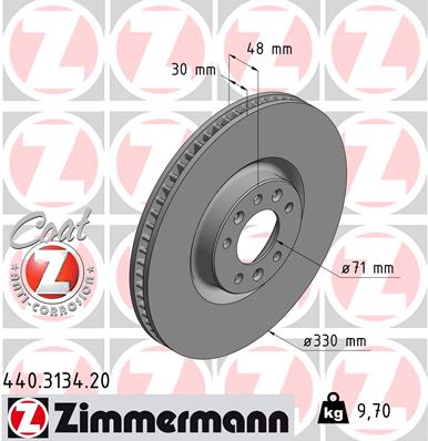 Tarcza hamulcowa ZIMMERMANN 440.3134.20