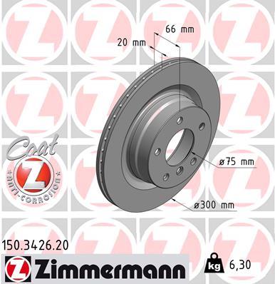 Tarcza hamulcowa ZIMMERMANN 150.3426.20