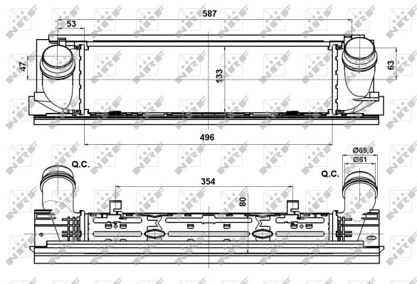 Chłodnica powietrza intercooler NRF 30482