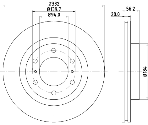 Tarcza hamulcowa HELLA PAGID 8DD 355 119-081