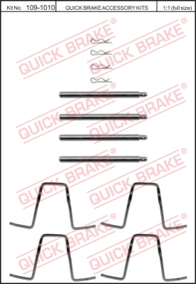 Zestaw akcesoriów montażowych  klocków hamulcowych QUICK BRAKE 109-1010