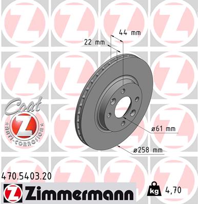 Tarcza hamulcowa ZIMMERMANN 470.5403.20