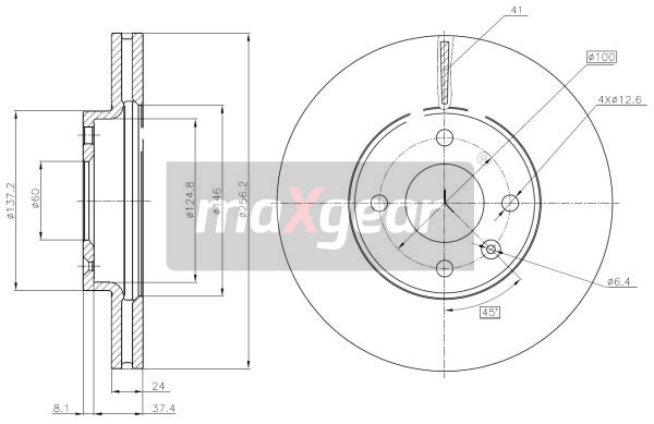 Tarcza hamulcowa MAXGEAR 19-3212