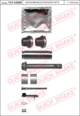 Zestaw tulei prowadzących zacisk hamulca QUICK BRAKE 113-1430X