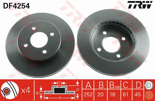 Tarcza hamulcowa TRW DF4254