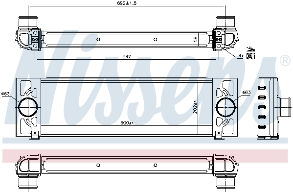 Chłodnica powietrza intercooler NISSENS 96066