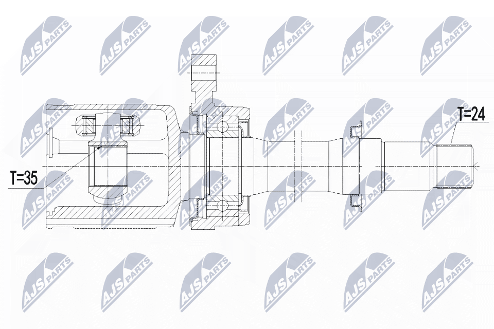 Zestaw przegubu, wał napędowy NTY NPW-CT-126