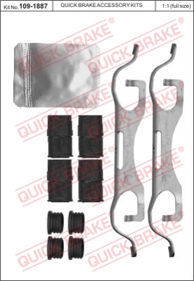 Zestaw akcesoriów montażowych  klocków hamulcowych QUICK BRAKE 109-1887