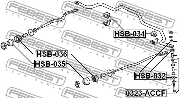 Guma stabilizatora FEBEST HSB-034