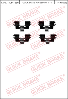 Zestaw akcesoriów montażowych  klocków hamulcowych QUICK BRAKE 109-1666