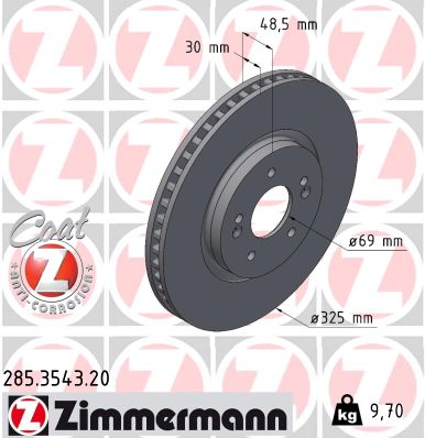 Tarcza hamulcowa ZIMMERMANN 285.3543.20