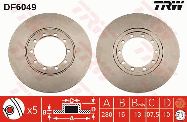 Tarcza hamulcowa TRW DF6049