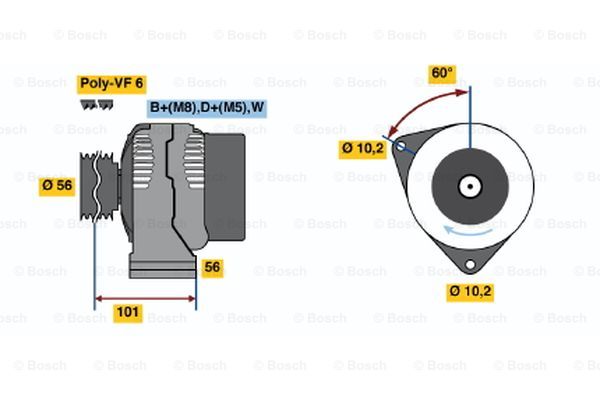 Alternator BOSCH 0 986 040 180