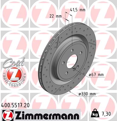 Tarcza hamulcowa ZIMMERMANN 400.5517.20