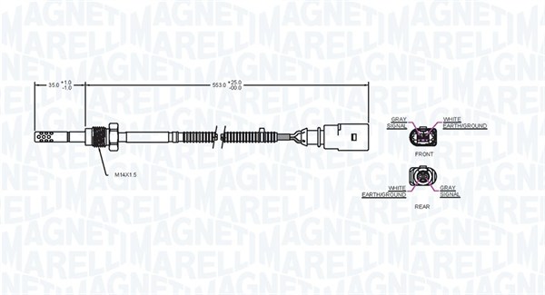 Czujnik  temperatury spalin MAGNETI MARELLI 172000115010