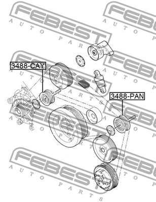 Rolka prowadząca paska osprzętu FEBEST 3488-PAN