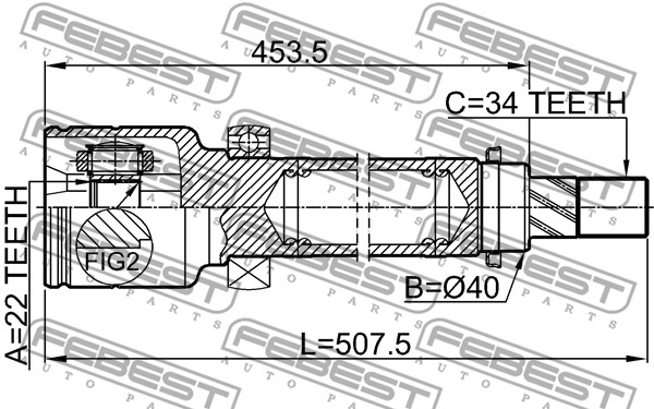 Przegub wału FEBEST 2111-CB8RH