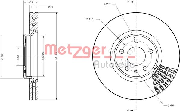 Tarcza hamulcowa METZGER 6110716