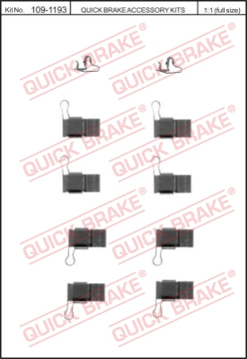 Zestaw akcesoriów montażowych  klocków hamulcowych QUICK BRAKE 109-1193