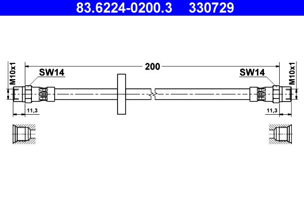 Przewód hamulcowy elastyczny ATE 83.6224-0200.3