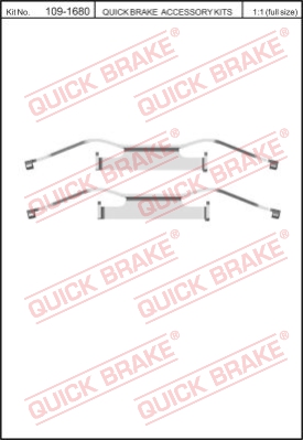 Zestaw akcesoriów montażowych  klocków hamulcowych QUICK BRAKE 109-1680