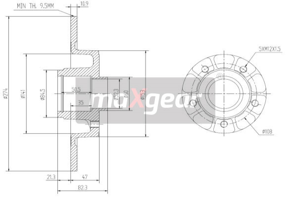 Tarcza hamulcowa MAXGEAR 19-1276