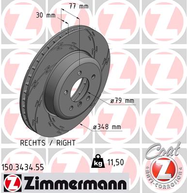 Tarcza hamulcowa ZIMMERMANN 150.3434.55