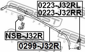 Łącznik stabilizatora FEBEST 0223-J32RR
