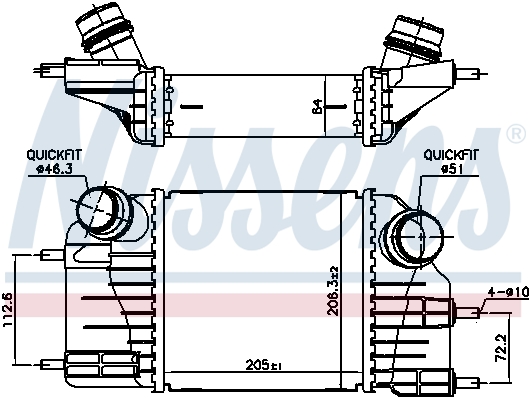 Chłodnica powietrza intercooler NISSENS 961117