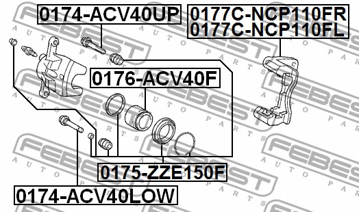 Zestaw naprawczy zacisku FEBEST 0175-ZZE150F