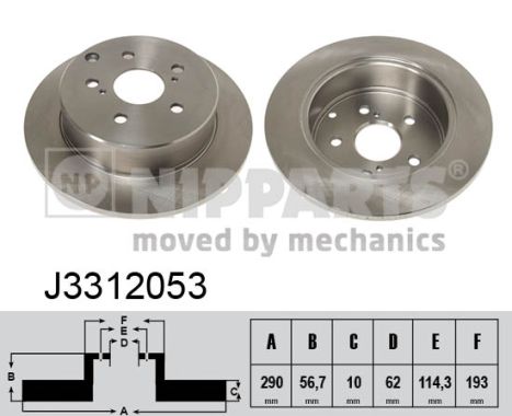 Tarcza hamulcowa NIPPARTS J3312053