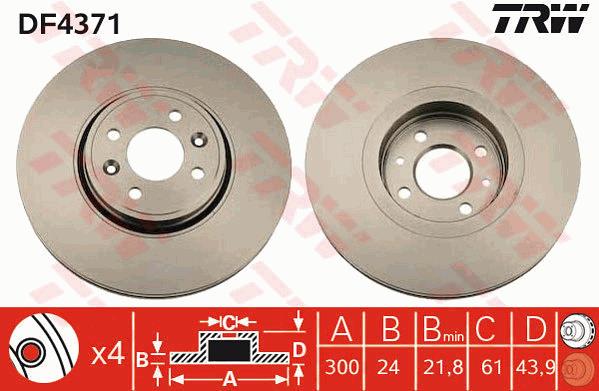 Tarcza hamulcowa TRW DF4371