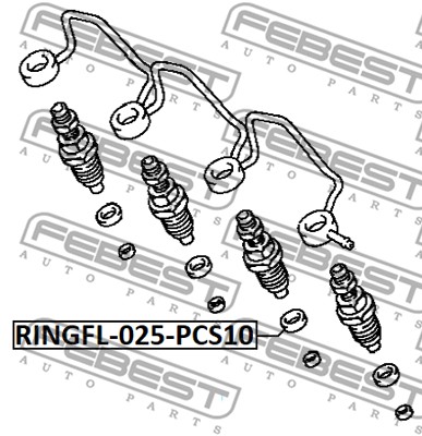 Pierścień uszczelniający, wtryskiwacz FEBEST RINGFL-025-PCS10
