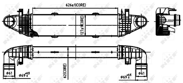 Chłodnica powietrza intercooler NRF 30314